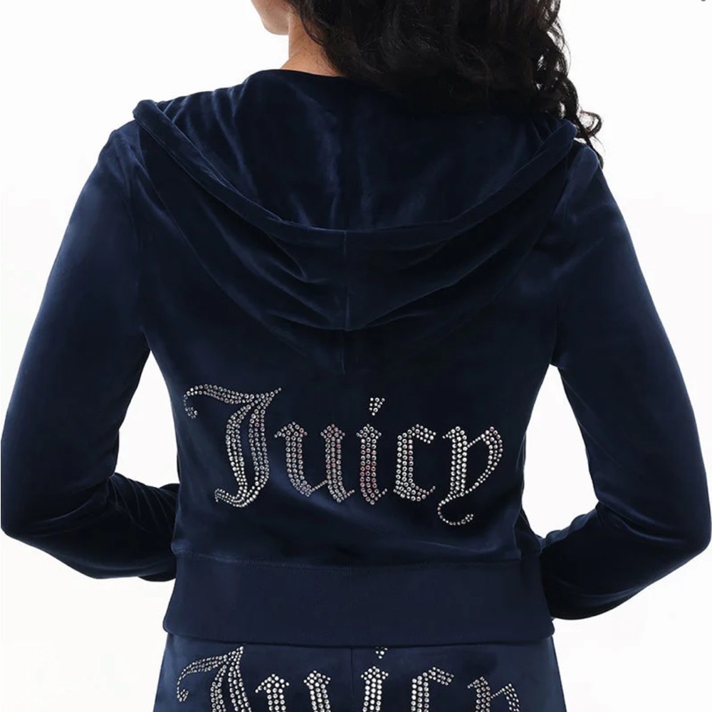 Juicy Couture Black Velour Hoodie and pants set